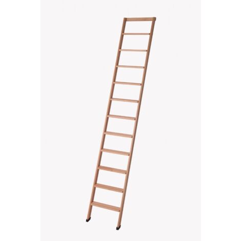 Scala Appoggio in Legno 11 Gradini H275 cm Naturale
