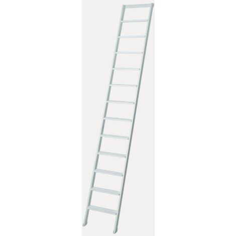 Scala Appoggio in Legno 12 Gradini H300 cm Laccato Bianco