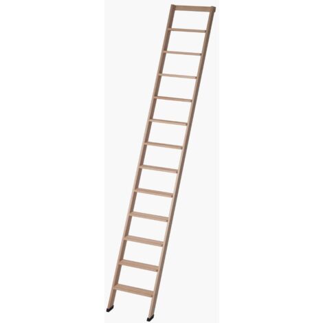 Scala Appoggio in Legno 12 Gradini H300 cm Naturale