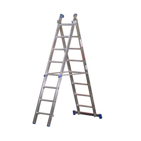 SCALA COMBINATA PROFESSIONALE IN ALLUMINIO 3 ELEMENTI 12 GRADINI 360/865 CM.