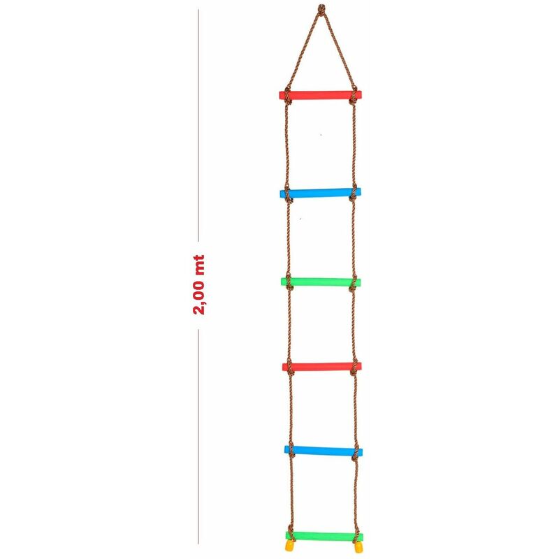 Image of Arrampicata a scala con 5 pioli 2 mt gioco da giardino per bambino bimbo bambini