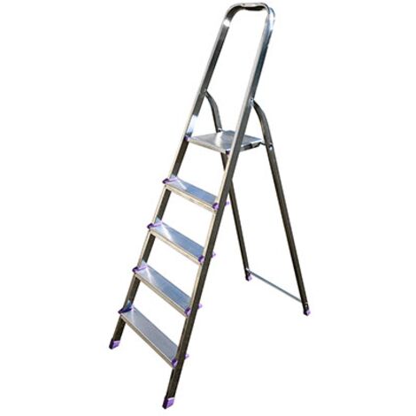 Scala domestica in alluminio a 7 gradini - altezza al piano 1,54 m