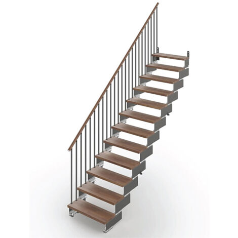 Scala dritta 9 gradini - Larghezza 95cm - Legno e bianco - COMPO95V/SAMNOY-9