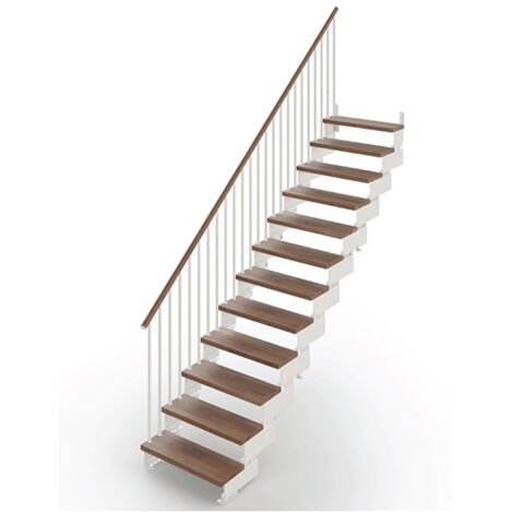 Scala dritta 9 gradini - Larghezza 95cm - Legno e bianco - COMPO95V/SBMNOY-9