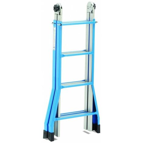 Scala in acciaio richiudibile antiscivolo,4+4 gradini, altezza max 3,7 mt Fredi Fulda