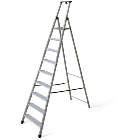 FACAL Scala in alluminio con gradini e pedana antiscivolo normativa EN131 sicurezza e comodità di salita - 5 gradini 50x105xH188 cm