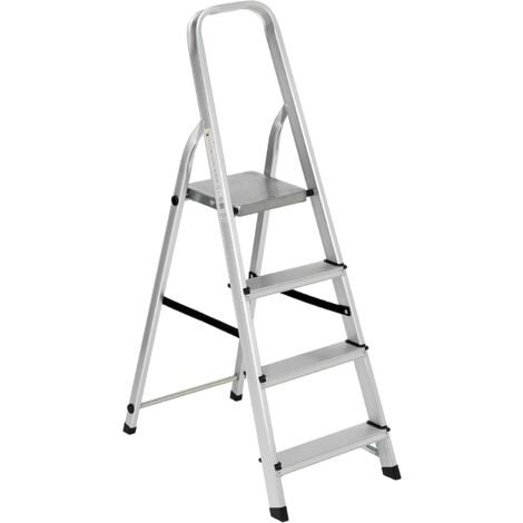 Scala in alluminio con quattro gradini per uso domestico e bricolage pieghevole