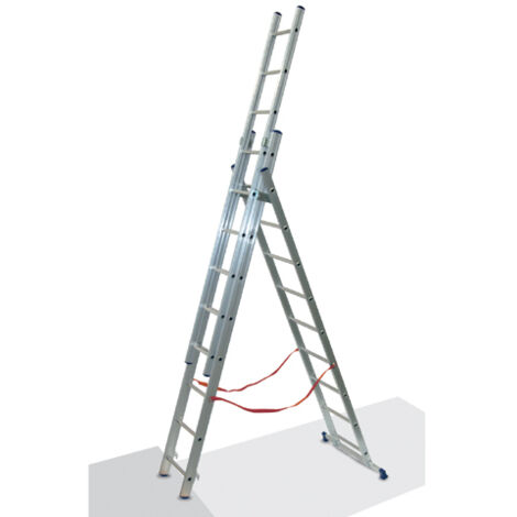 Scala in Alluminio Multiuso Professionale Stilo 3x11 3.14-7.96 m FACAL