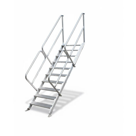 Scala industriale 10 gradini - Altezza raggiungibile 2.47m - Inclinazione 60° - SCA7368/10-2R