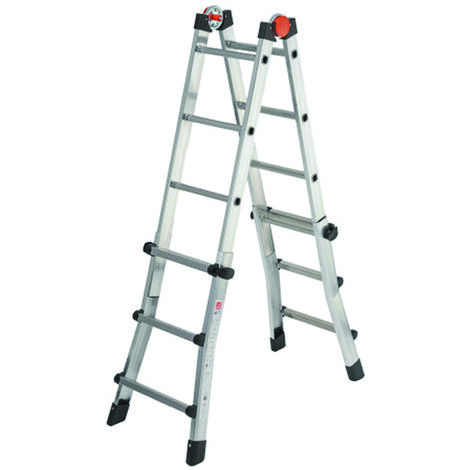 SCALA MULTIFUNZIONE TELESCOPICA PEPPINA D.Lgs. 81/08 5+5 gr. ap.cm.482h.cm.64x24x141h.  Kg.14 ALL040    GIERRE