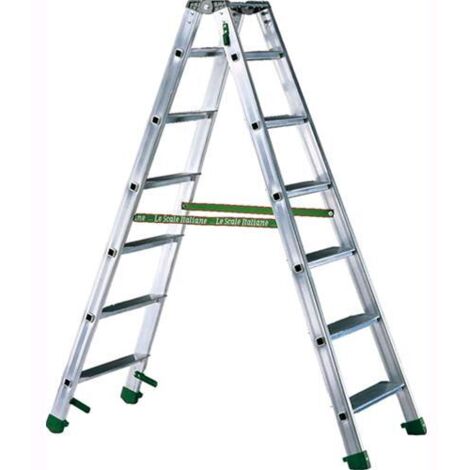 SCALA per AGRICOLTURA DOPPIA in ALLUMINIO 8 Gradini DUPLA FACAL Altezza 1,99 mt