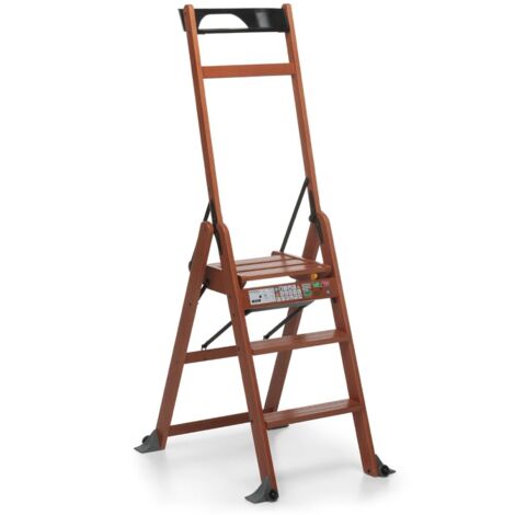 Scala Pieghevole Foppapedretti Lascala 3.0 in Legno Noce, Made in Italy