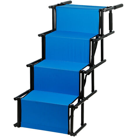 Scala pieghevole per cani 1017647cm Acciaio inox + panno Oxford Blu