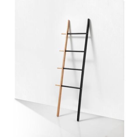 "Scala porta asciugamani BING nera in legno"