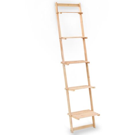 Scala Portaoggetti a Parete in Legno di Cedro 41,5x30x176 cm