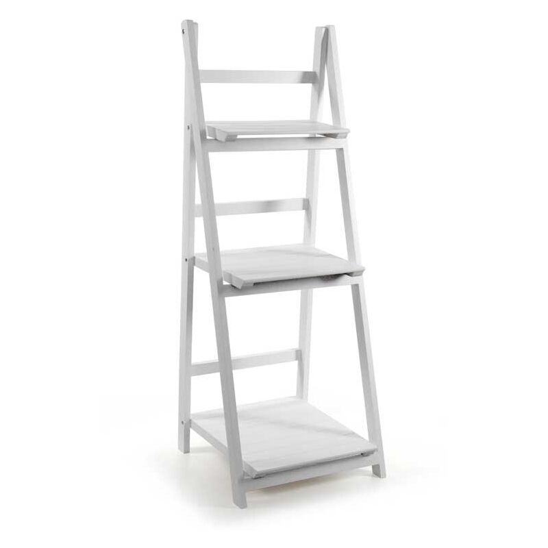 Scala Porta Asciugamani 41x38x110 Cm In Legno Bianco A 3 Ripiani