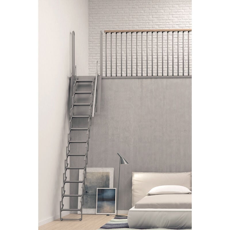 Image of Scala retrattile a pantografo per accesso soppalco - Porta verticale - Colore grigio - palco/a/g