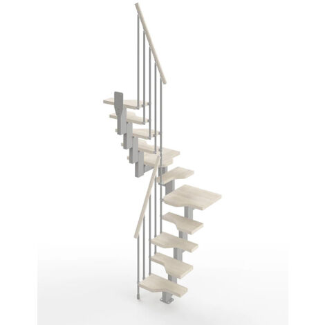 Scala salva spazio 12 gradini - Larghezza 61cm -  Legno e bianco - MINI61/U/SGMBLA-12