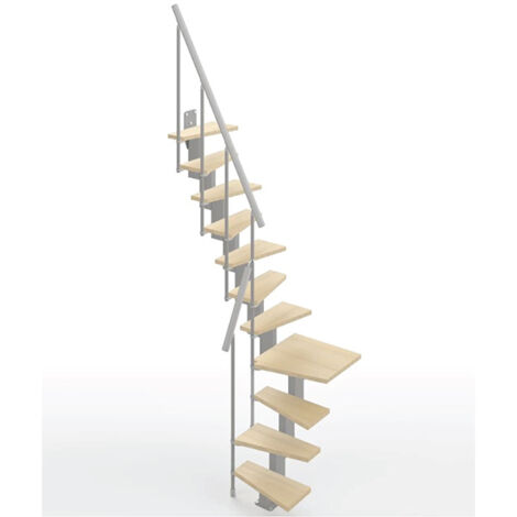 Scala salva spazio 13 gradini - Larghezza 60cm - Legno e bianco - SMALL60/L/SGNAT-13