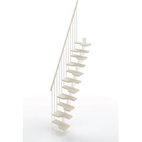 Scala salva spazio 9 gradini - Larghezza 61cm -  Legno e bianco - MINI61/I/SBMBLA-9