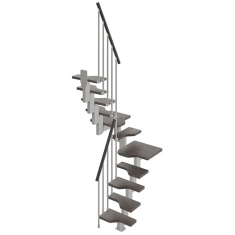 Scala salva spazio 9 gradini - Larghezza 61cm -  Wengé e antracite - MINI61/U/SGMWEN-9