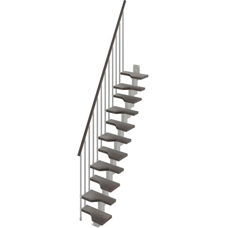 Scala salva spazio 9 gradini - Larghezza 61cm - Wenge e grigia - MINI61/I/SGMWEN-9