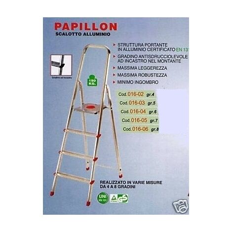 Scala/Scaletto in alluminio Papillon 6 gradini