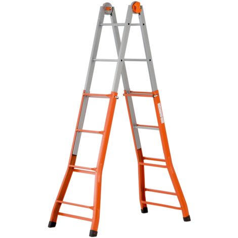 Scala telescopica multiuso Gierre A0040 Peppina 3 dimensioni da 4+4 gradini acciaio
