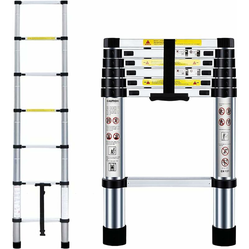 

Scala telescopica unilaterale in lega di alluminio , scala telescopica portatile multiuso un carico massimo di 150 kg 2M - Plata