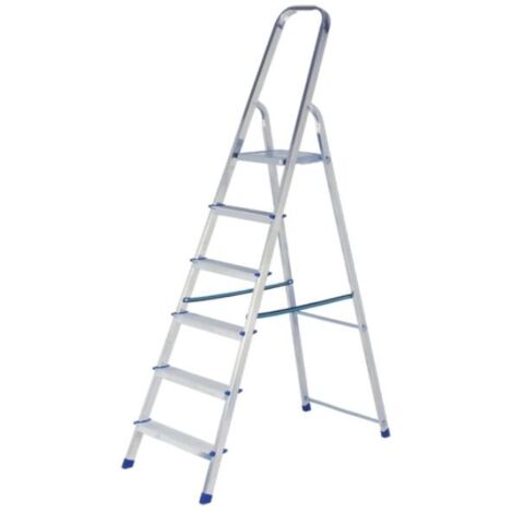 Scala Valentina domestica in alluminio a 6 gradini Portata max 150 kg Richiudibile Leggera Certificata