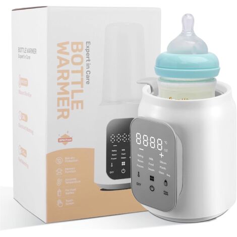 Scalda biberon 8 in 1, scalda latte materno, scongelamento, riscaldamento rapido, intervallo di temperatura da 35°C a 55°C, scalda pappe per neonati adatto a vari materiali di biberon