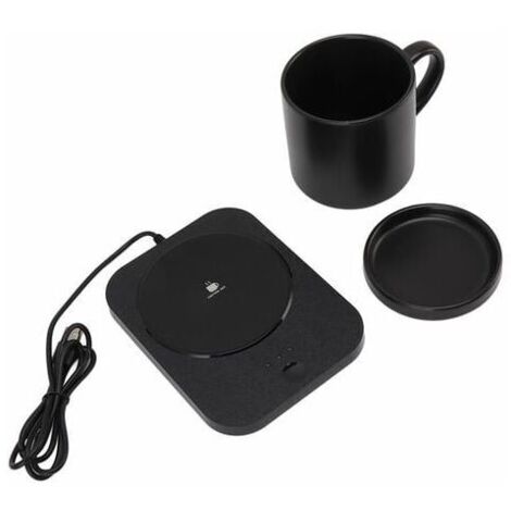 Scalda tazze elettrico, temperatura costante 55°C, alimentazione tramite USB, con scalda tazze in ceramica, per ufficio, 5 V, nero