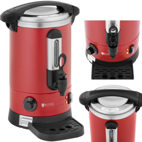 Scaldabagno a doppia parete con scolapiatti, 6,1 L, 1500 W, rosso.