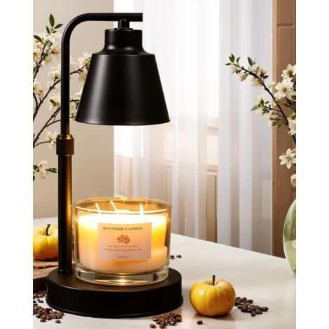 Scaldacandele con timer, regolazione di altezza e luminosità, compatibile con candele in barattolo di grandi dimensioni, decorazione per la stanza, regalo con 2 lampadine