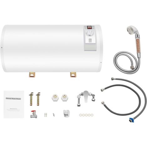 Scaldacqua Elettrico Con Kit Doccia, Riscaldatore Acqua Istantanea, Scaldabagno da parete Caldaia regolabile Temperatura, Pallone Acqua Calda Elettrico Per Doccia, Bagno (80L, 2000W)