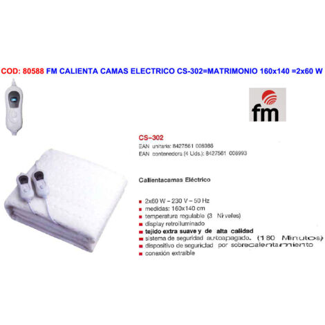 Scaldaletto Elettrico Doppio FM CS-302 160x140 2x60 W