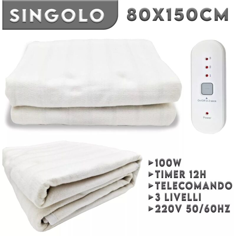 Scaldaletto Elettrico Lavabile Riscaldamento Rapido Caldo Comfort Coperta Riscaldante - singolo - Maka