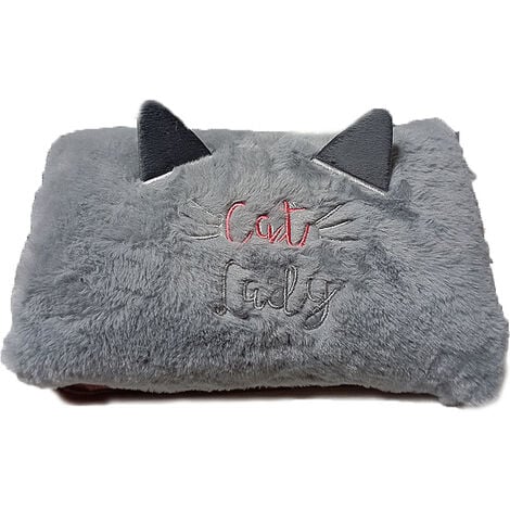 COSEDACASA Scaldamani piedi borsa con acqua calda elettrica con tasca e peluches gatto caldo scaldapiedi sul divano nel letto 500w