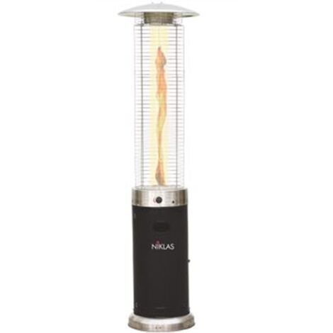 Scaldapatio "Fuoco Vivo" a gas in acciaio h 210 cm 13 kw con ruote per esterno