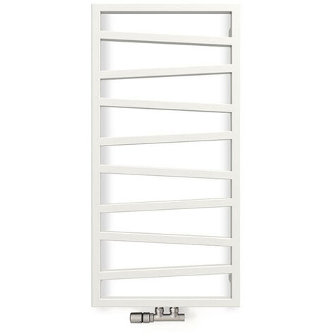 Scaldasalviette ad acqua calda bianco 600mm di altezza e 500mm di larghezza - 245 Watt - ZIG600/500ZXB
