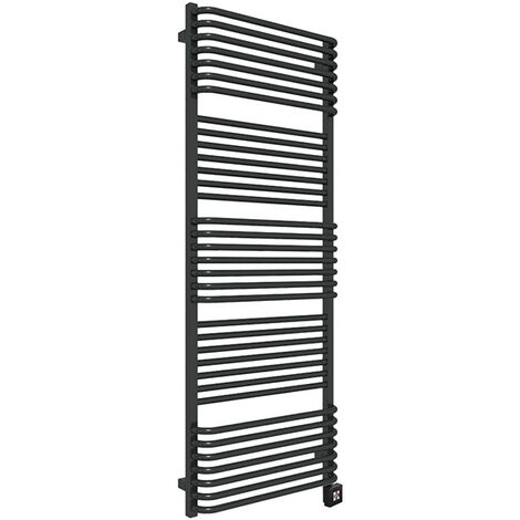 Scaldasalviette elettrico nero mat alto 1580mm e largo 600mm - 1000 Watt - POL1580/600SOAE8N