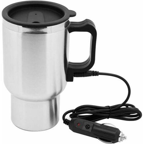 Scaldatazze per auto, bollitore elettrico intelligente da 12V 450ml, tazza riscaldante per auto - Tazza da viaggio con coperchio e manico