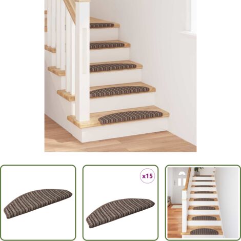 Scale autoadesive -  Tappetini per scale autoadesivi 15 pcs Marrone 65 x 21 x 4 cm