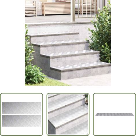 Scale in alluminio -  Gradini per Scale 2 pcs Argento 100 x 30 cm Alluminio