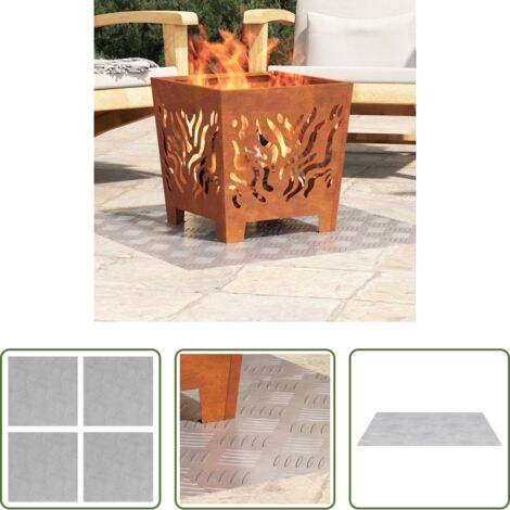 Scale in alluminio -  Gradini per Scale Quadrato 4 pcs Argento 40 x 40 cm Alluminio