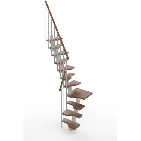 Scale industriali gain place 10 gradini - Larghezza 61cm - Noce e antracite - MINI61/L/SGMNOY-10