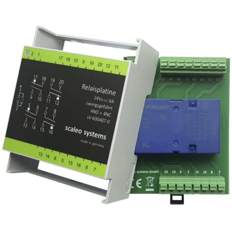 scaleo systems Relais de sécurité avec diode de protection contre les polarités, avec LED, avec boîtier 1 pc(s) Typ 24V 4-fach 4 inverseurs (RT) Q827343