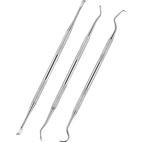 Scaler e raschietto dentale per cani, 3 pezzi, acciaio inossidabile, doppia testa, per rimuovere il tartaro, strumenti per la pulizia dei denti degli animali domestici, per cani e gatti (argento)