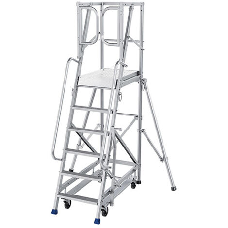 Scaletta 5 gradini - altezza massima di lavoro 3.25m - base con ruotee - ER5-KRE