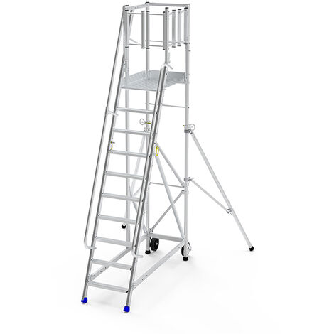 Scaletta con piattaforma - 9 gradini - Altezza di piatteforma 2.25m - ER9SL-PD